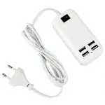 CABLEGALLERY 15W 4 USB Port Charging Desktop Hub AC 100V - 240V Wall Charger Adapter for Mobile Phone Tablets Gadgets